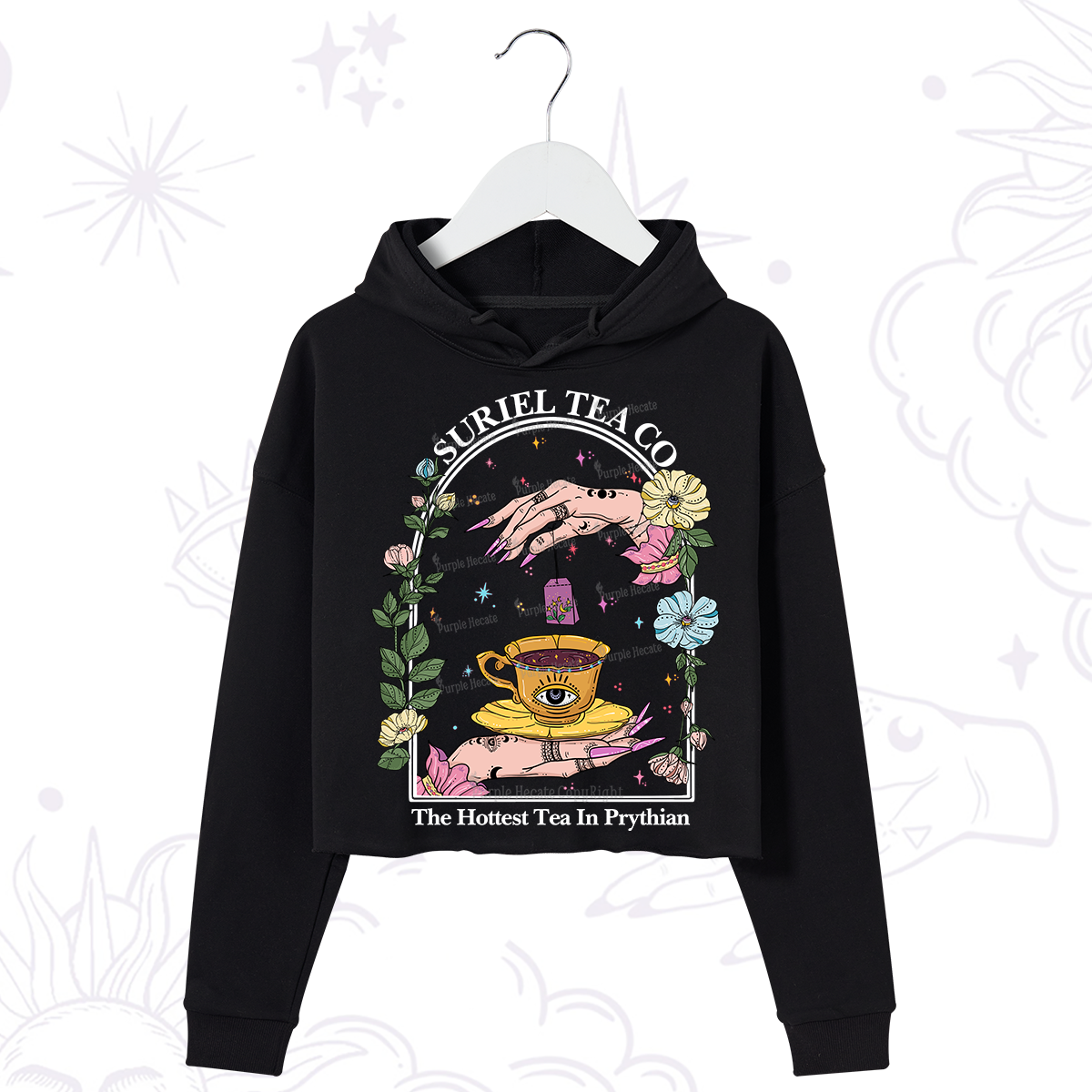 Purplehecate The Hottest Tea in Prythian Crop Hoodie
