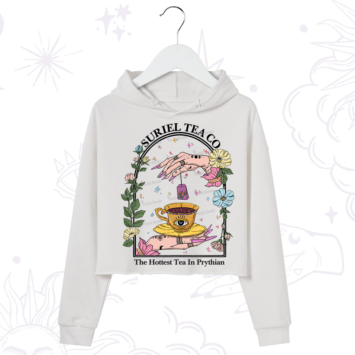 Purplehecate The Hottest Tea in Prythian Crop Hoodie