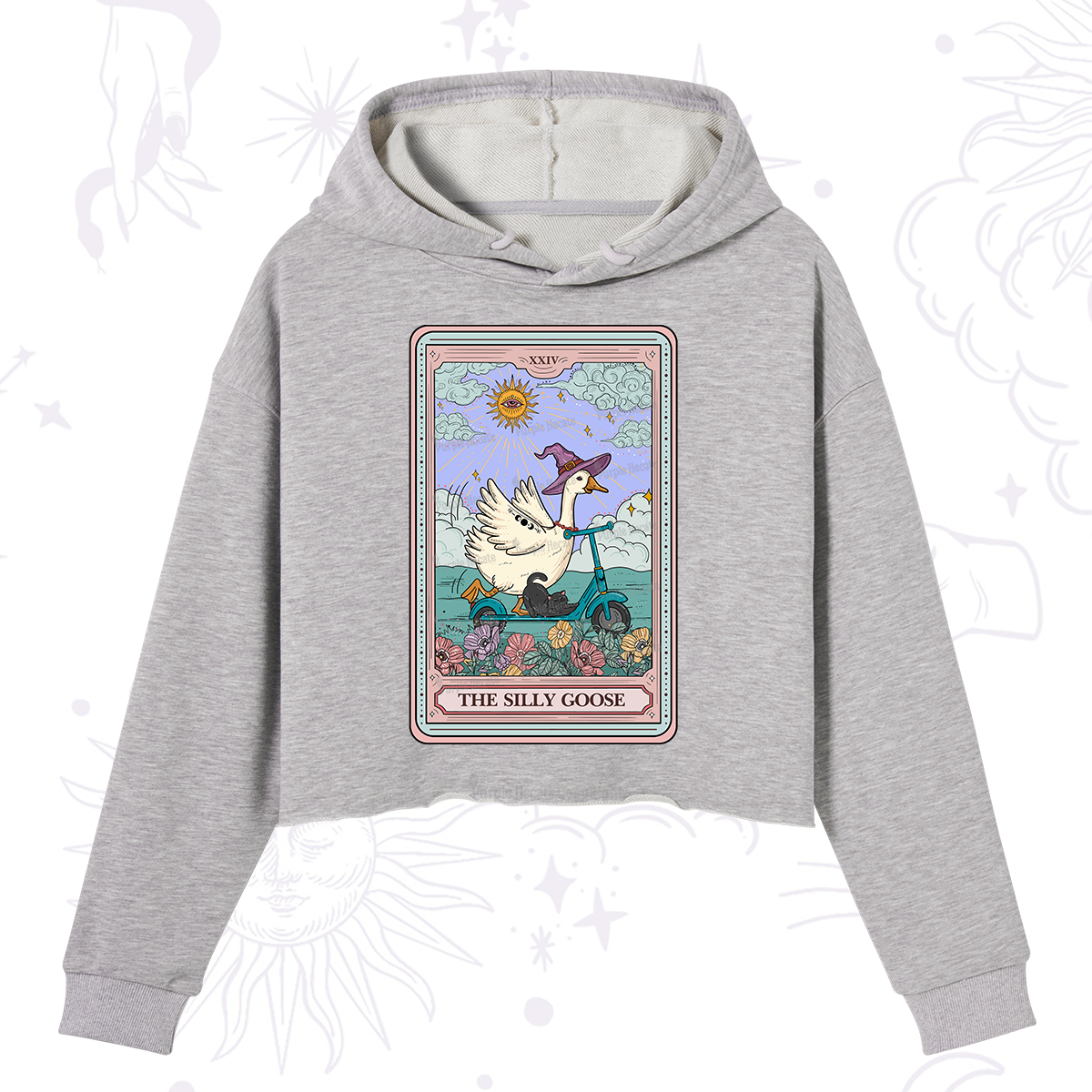 Purplehecate The Silly Goose Tarot Card Crop Hoodie