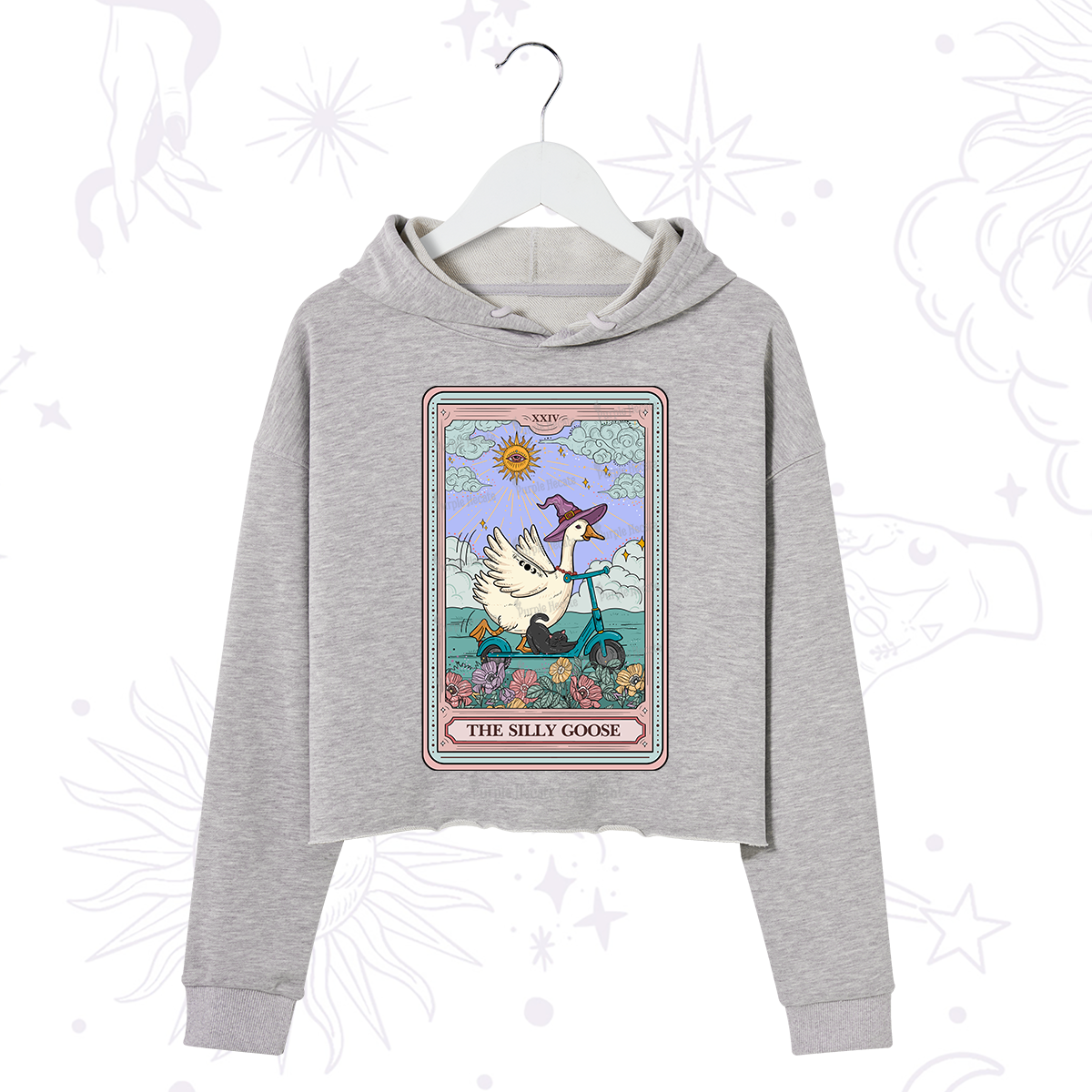 Purplehecate The Silly Goose Tarot Card Crop Hoodie
