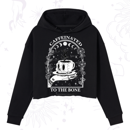 Purplehecate Caffeinated To The Bone Crop Hoodie