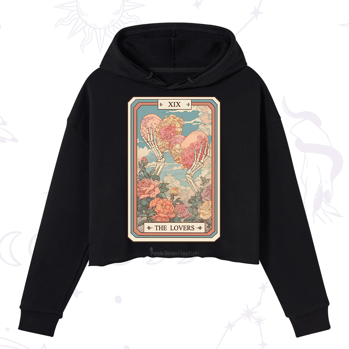 Purplehecate The Lovers Undying Heart Tarot Crop Hoodie