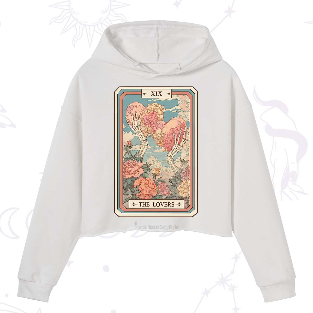 Purplehecate The Lovers Undying Heart Tarot Crop Hoodie