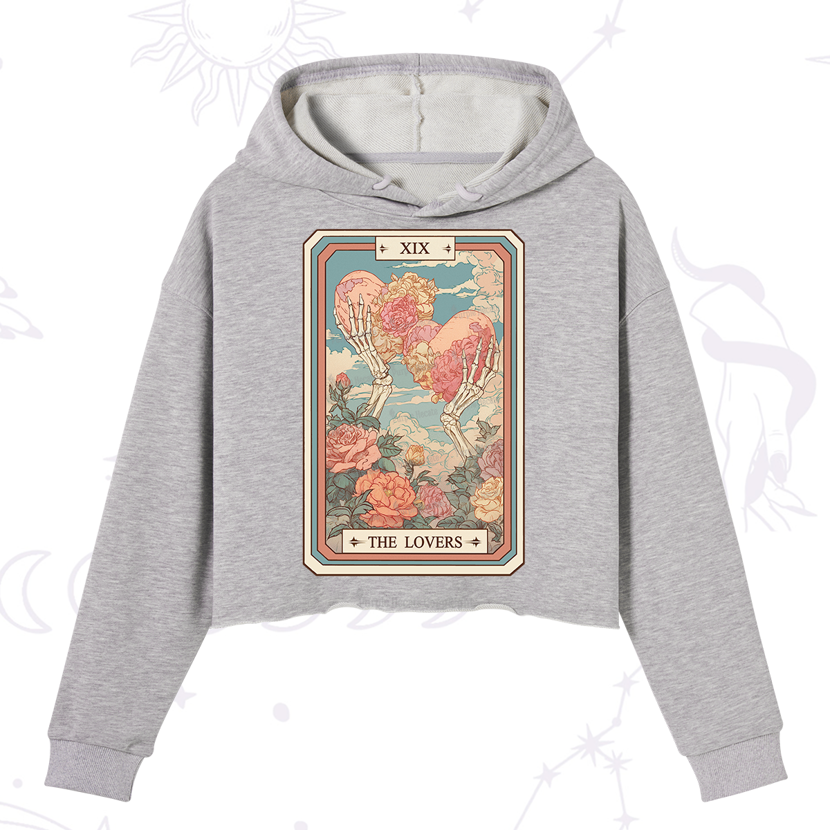 Purplehecate The Lovers Undying Heart Tarot Crop Hoodie