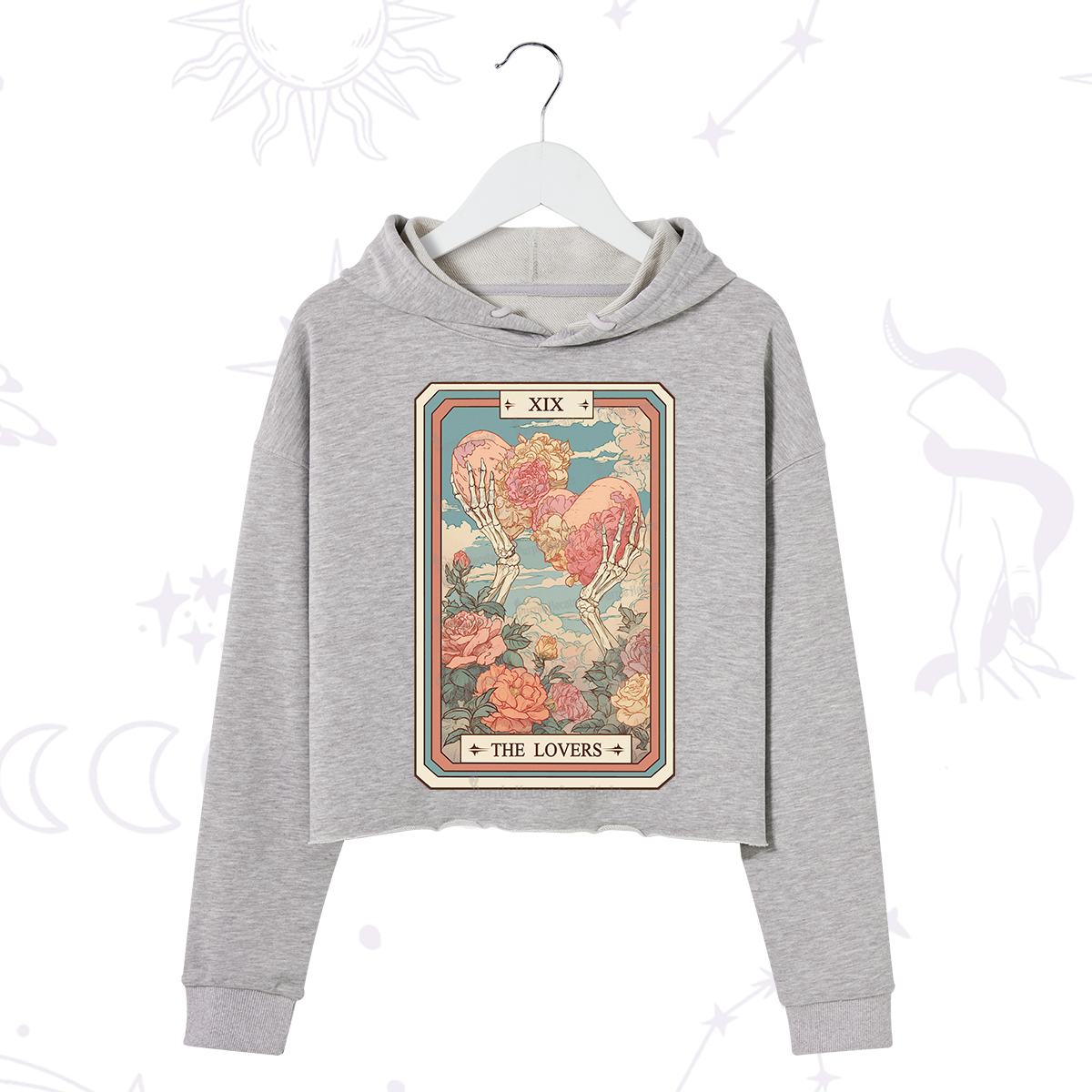 Purplehecate The Lovers Undying Heart Tarot Crop Hoodie