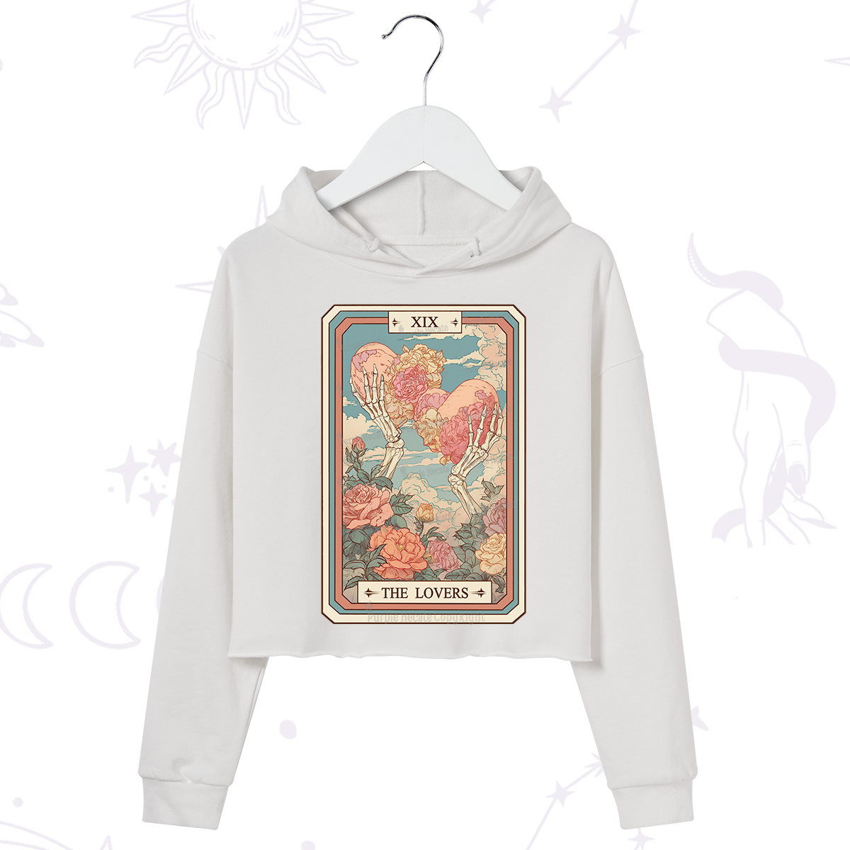 Purplehecate The Lovers Undying Heart Tarot Crop Hoodie