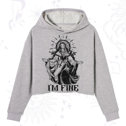 Purplehecate I'm Fine Crop Hoodie