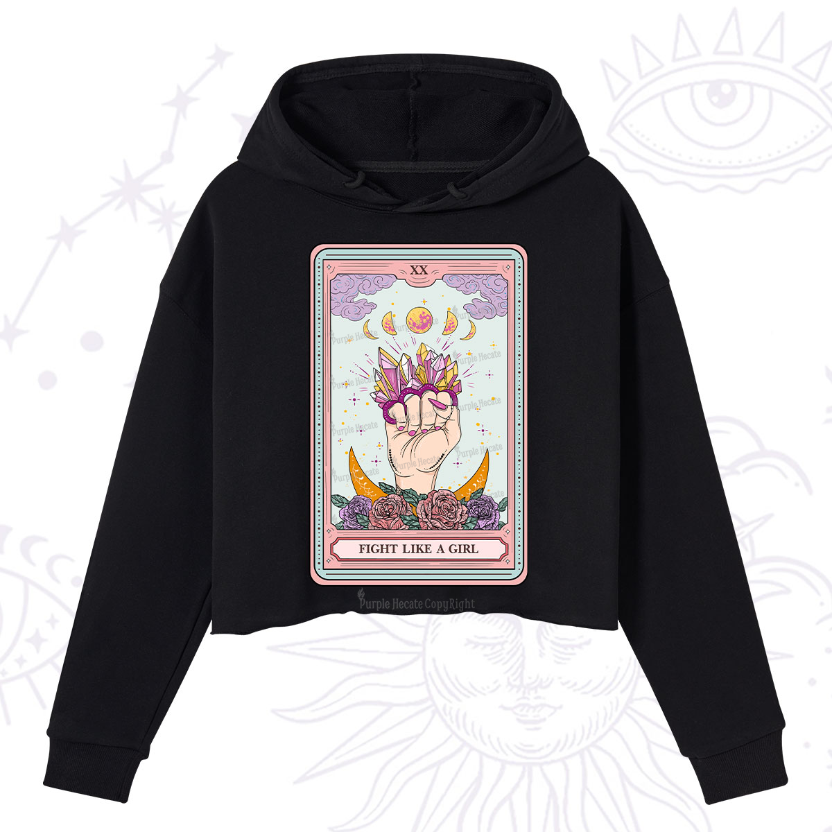 Purplehecate The Fight Like A Girl Tarot Crop Hoodie