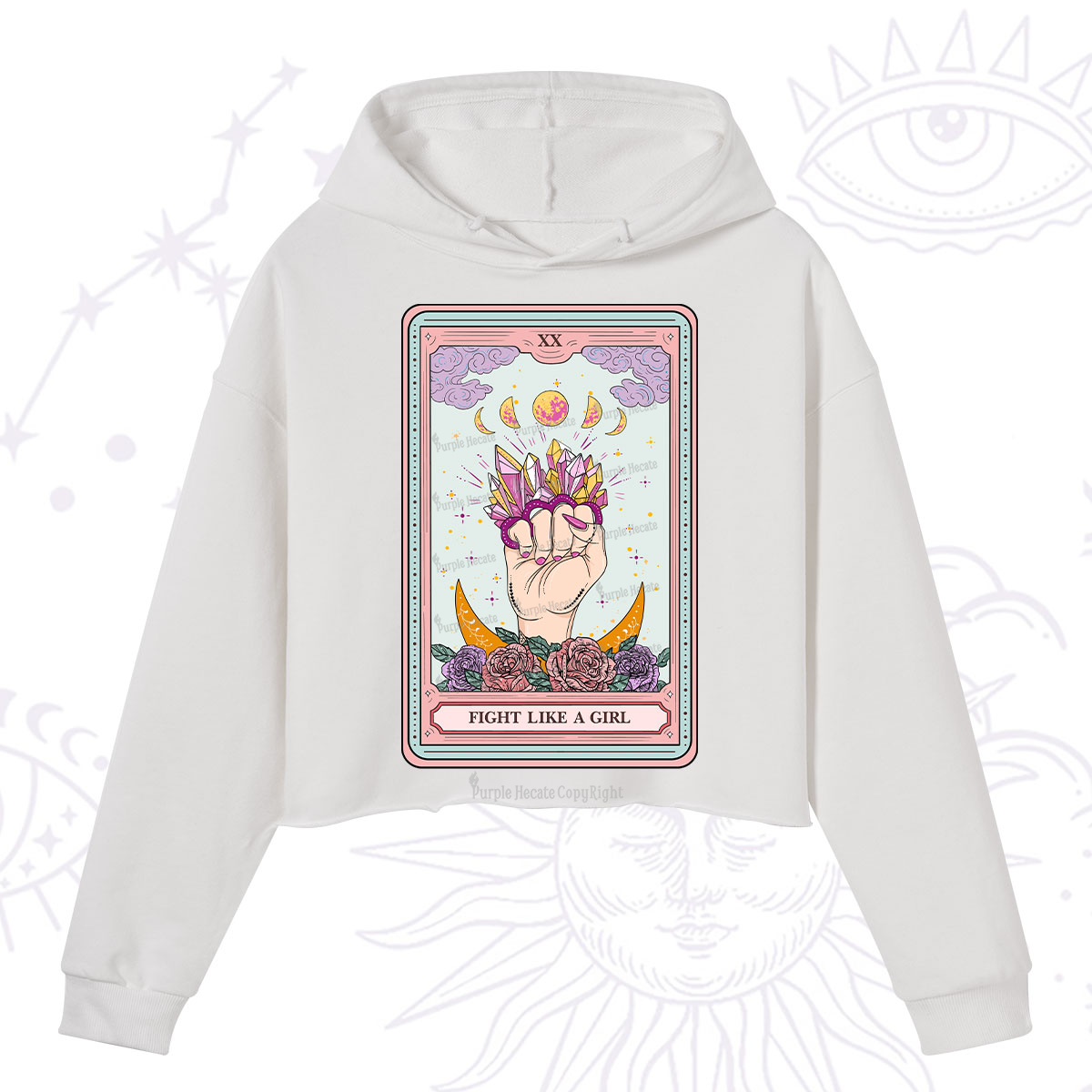 Purplehecate The Fight Like A Girl Tarot Crop Hoodie