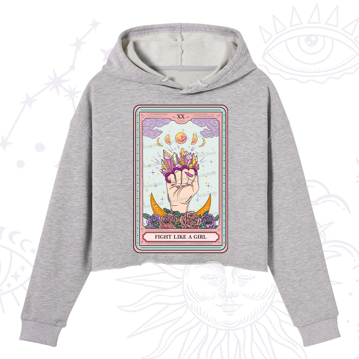 Purplehecate The Fight Like A Girl Tarot Crop Hoodie
