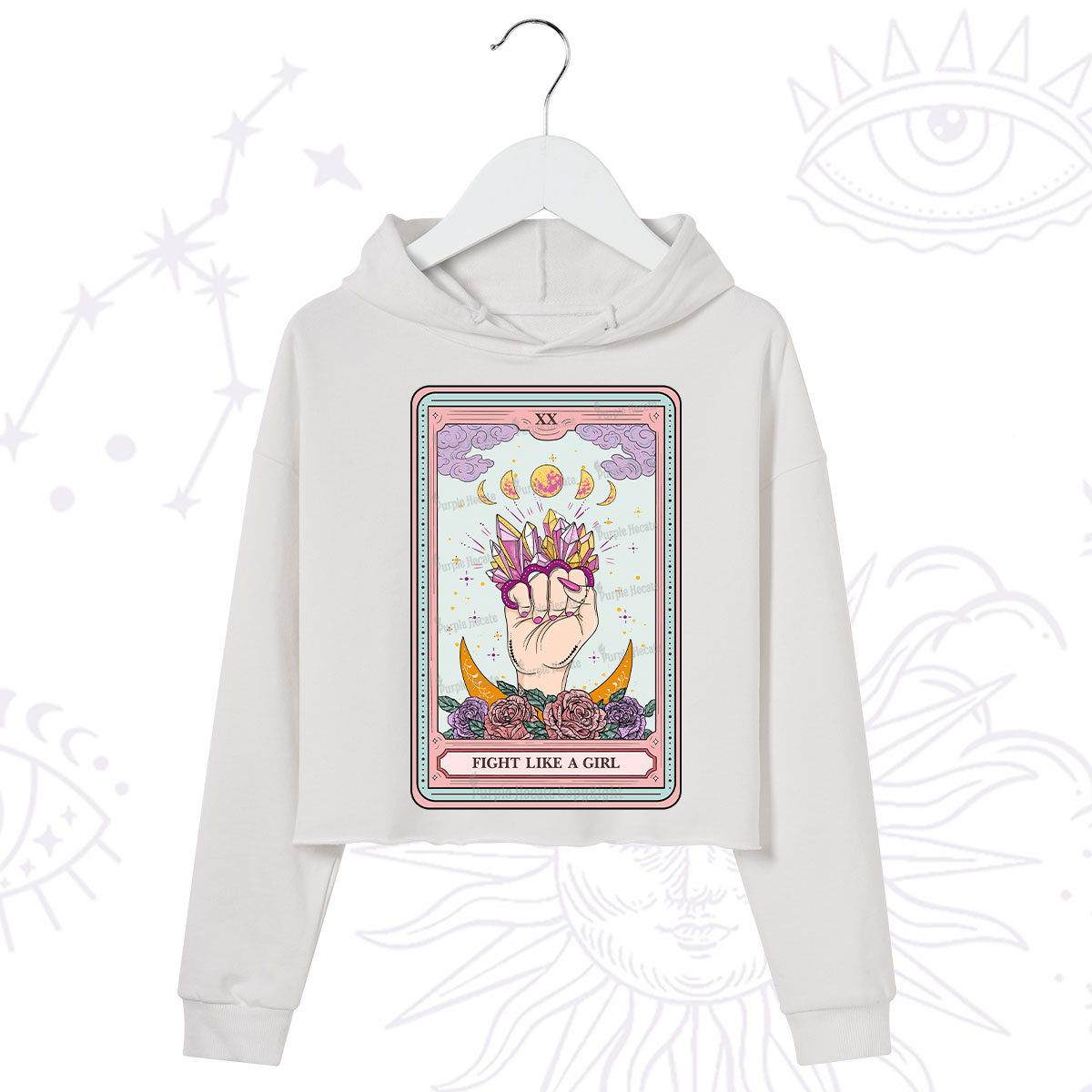 Purplehecate The Fight Like A Girl Tarot Crop Hoodie