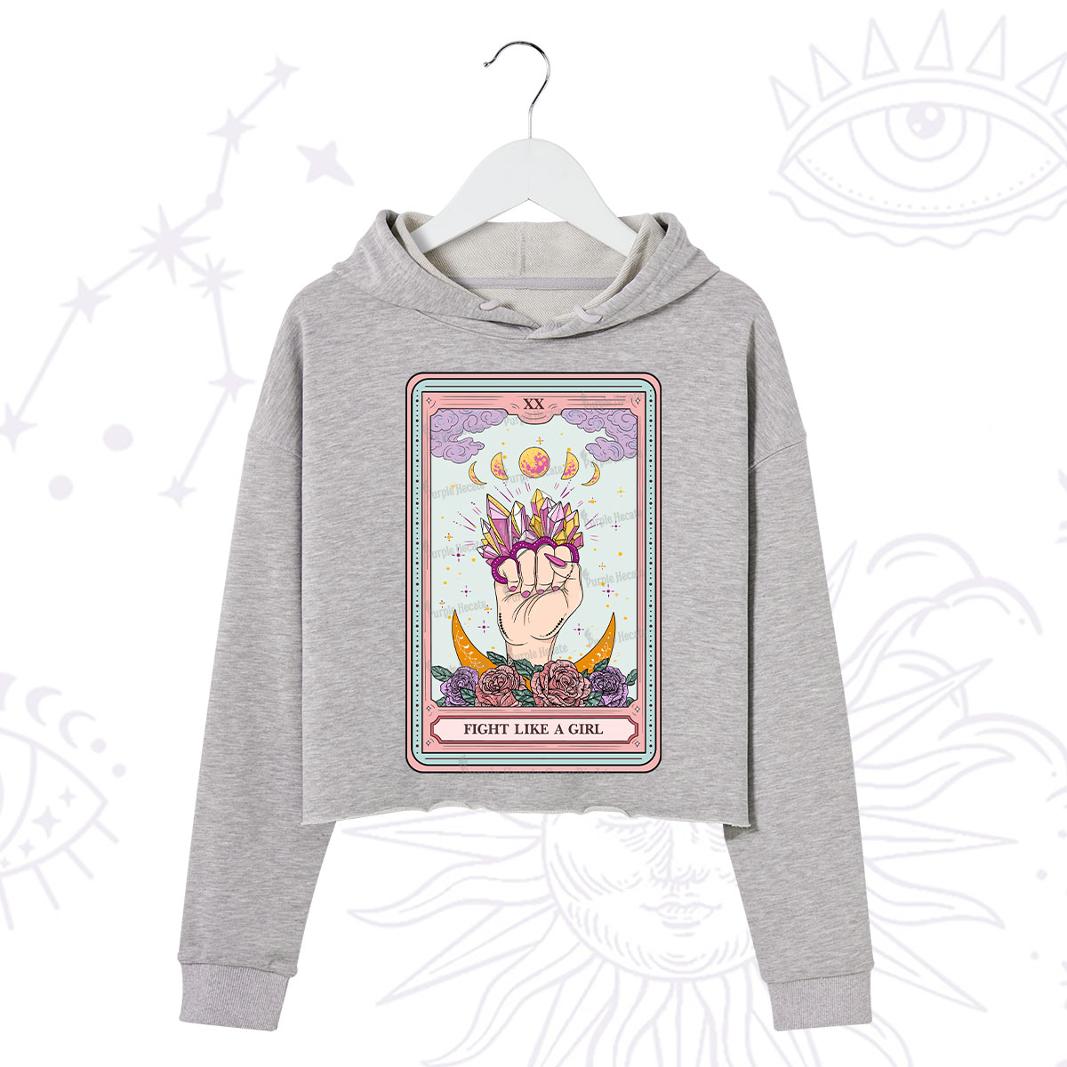 Purplehecate The Fight Like A Girl Tarot Crop Hoodie