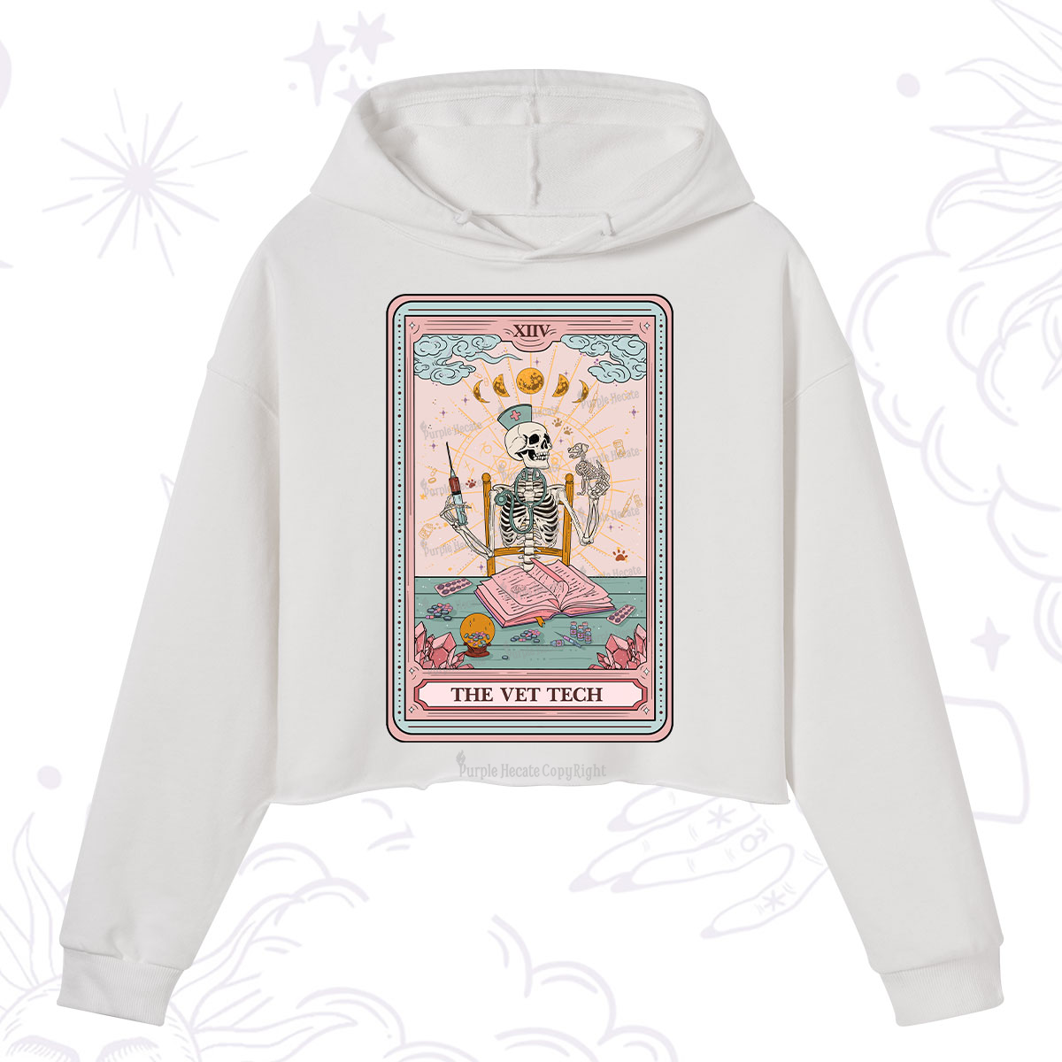 Purplehecate The Vet Tech Tarot Card Crop Hoodie