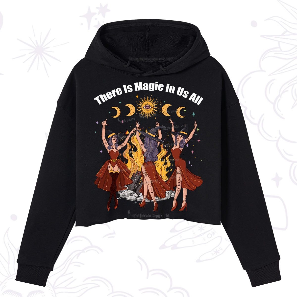 Purplehecate There Is Magic In Us All Crop Hoodie
