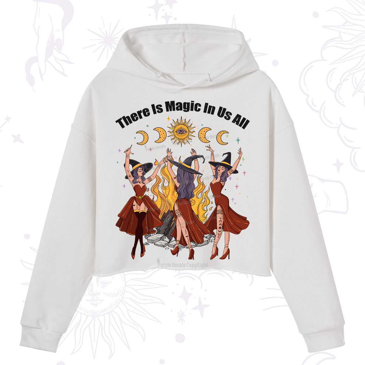 Purplehecate There Is Magic In Us All Crop Hoodie