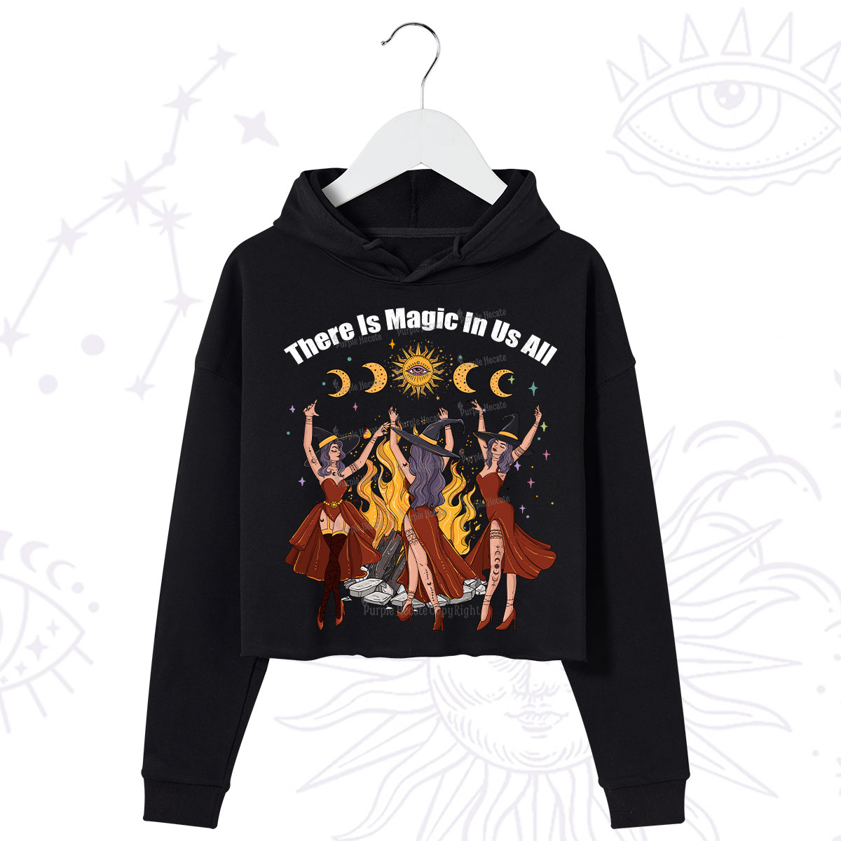 Purplehecate There Is Magic In Us All Crop Hoodie