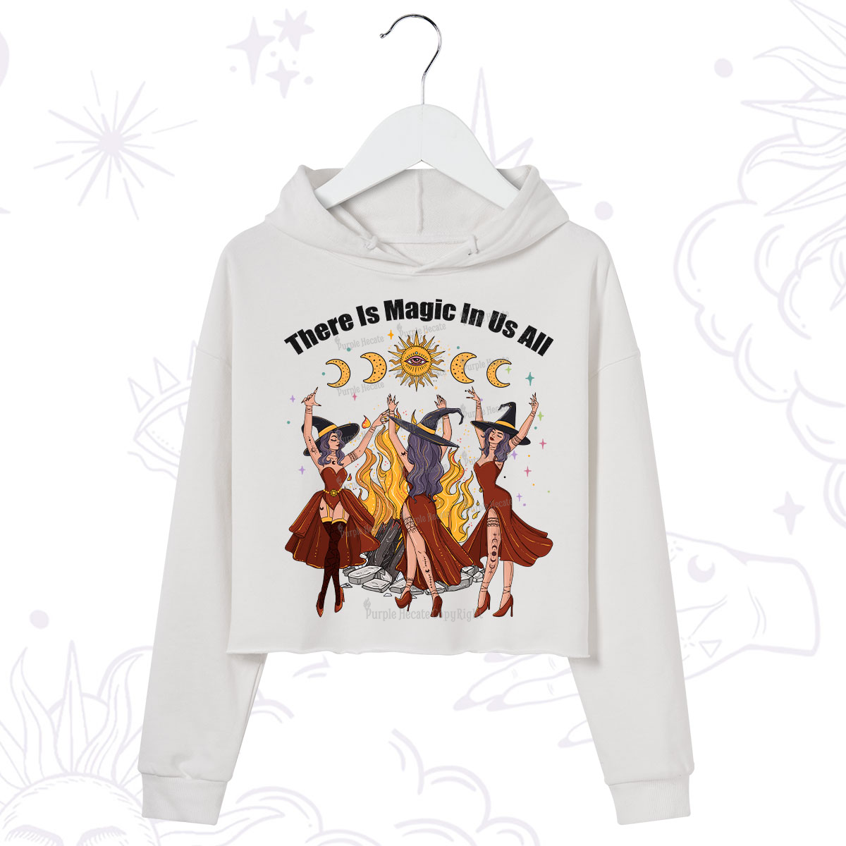 Purplehecate There Is Magic In Us All Crop Hoodie