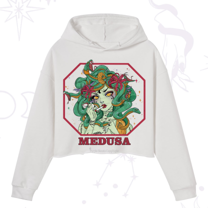 Purplehecate The Greek Goddess Medusa Crop Hoodie