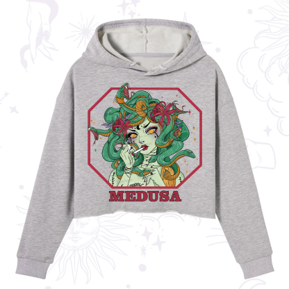 Purplehecate The Greek Goddess Medusa Crop Hoodie