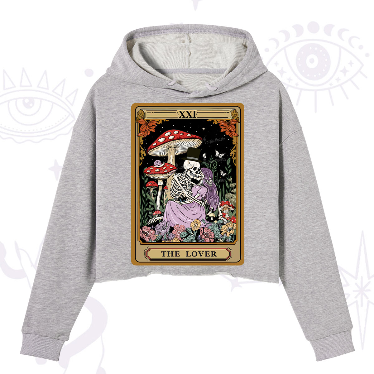Purplehecate The Vintage Lover Tarot Crop Hoodie
