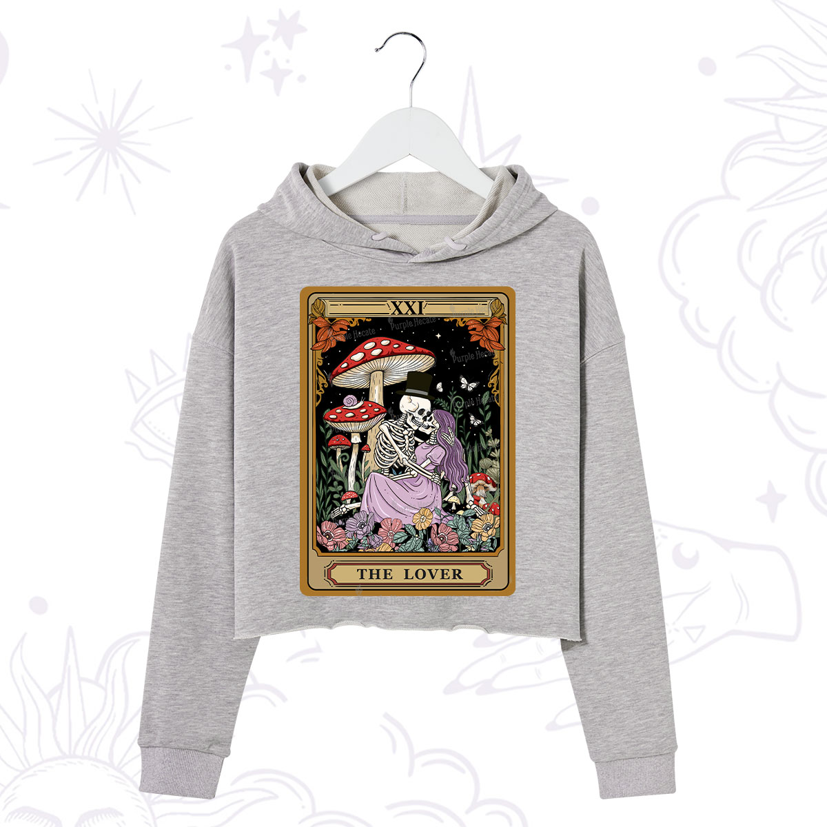 Purplehecate The Vintage Lover Tarot Crop Hoodie