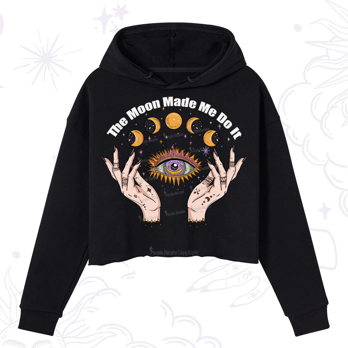Purplehecate The Moon Made Me Do It Crop Hoodie