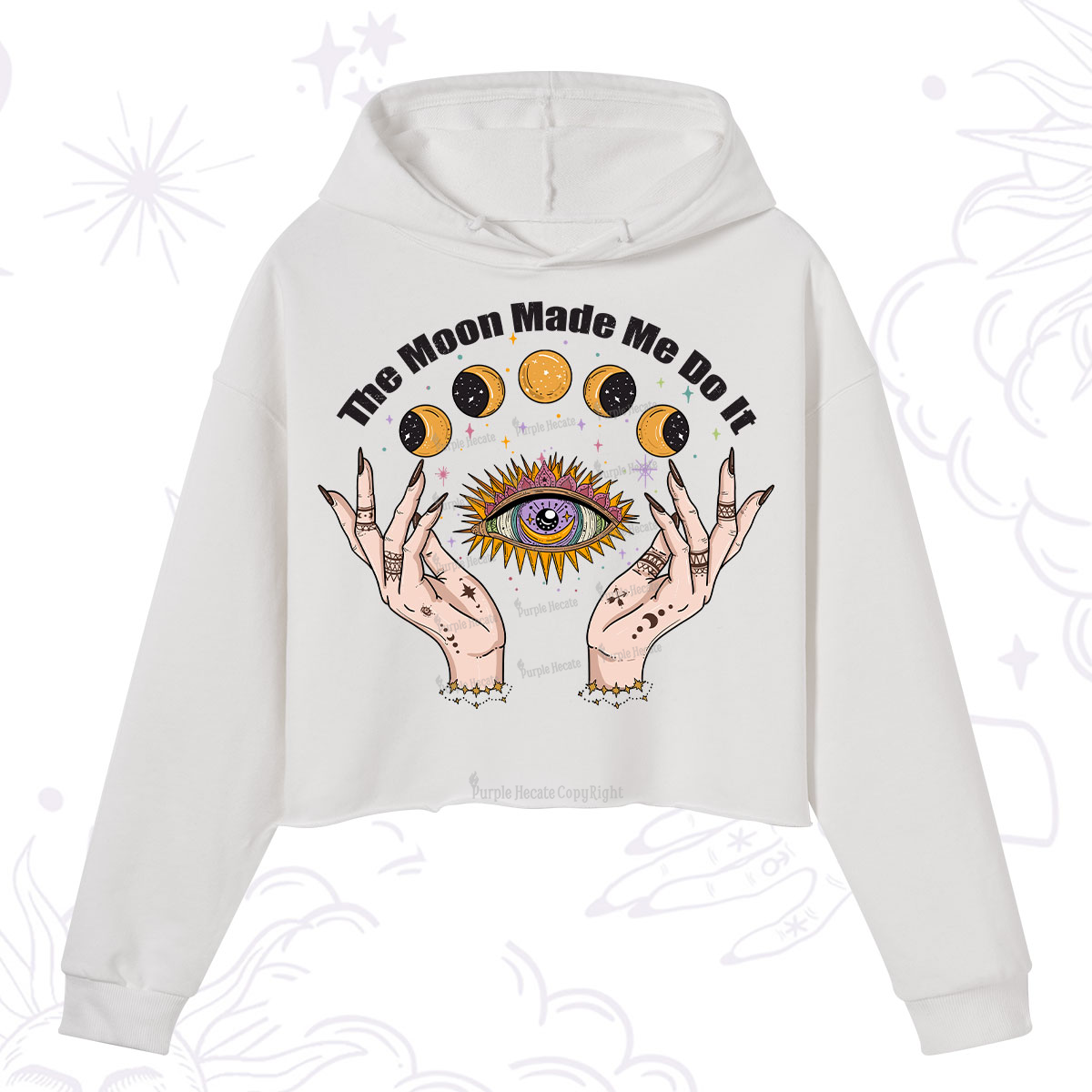 Purplehecate The Moon Made Me Do It Crop Hoodie