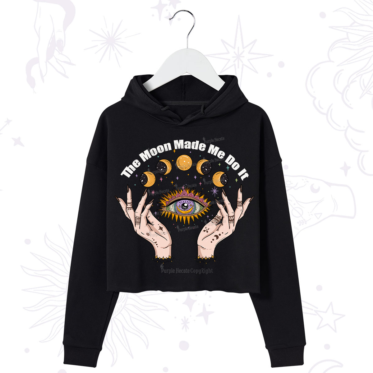 Purplehecate The Moon Made Me Do It Crop Hoodie