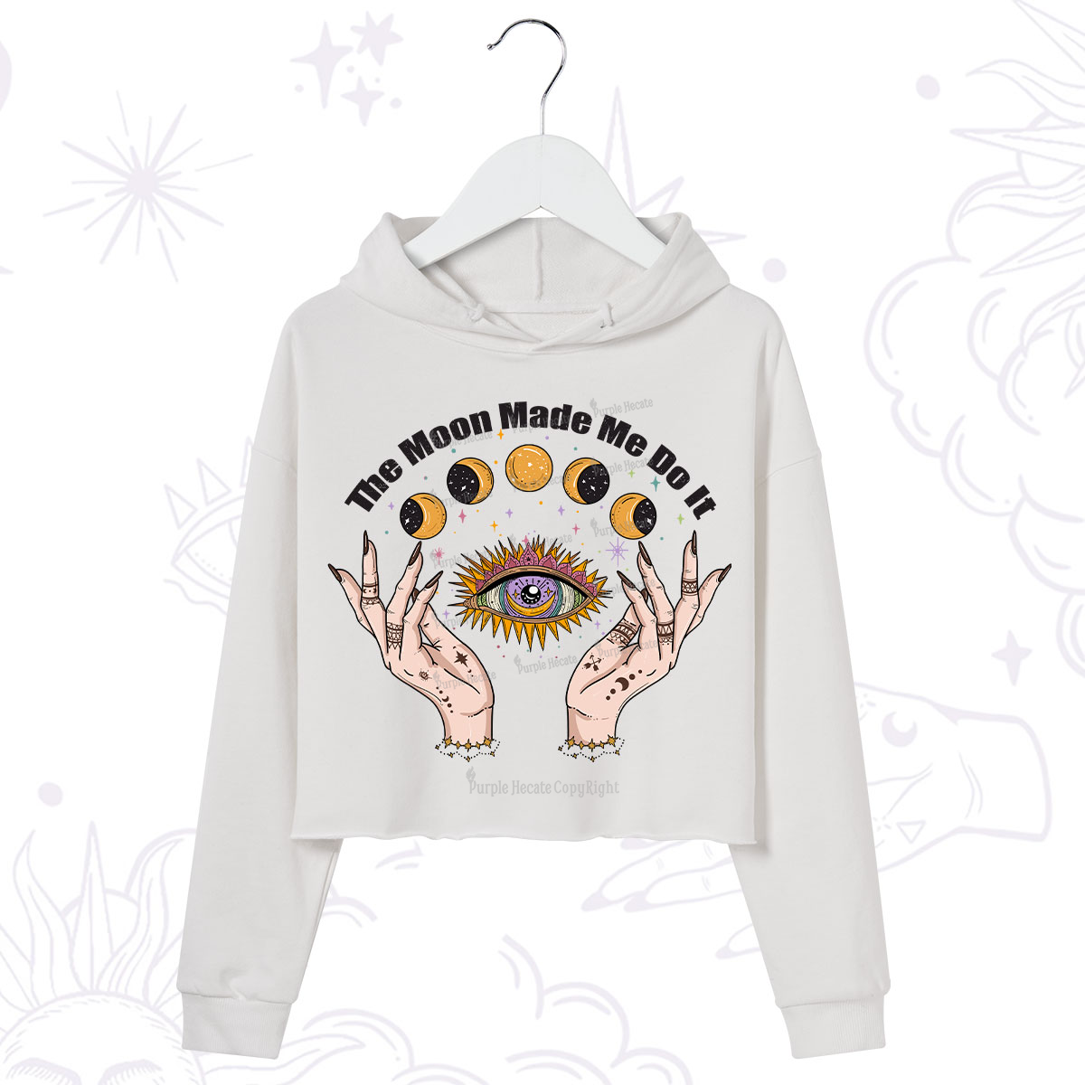 Purplehecate The Moon Made Me Do It Crop Hoodie