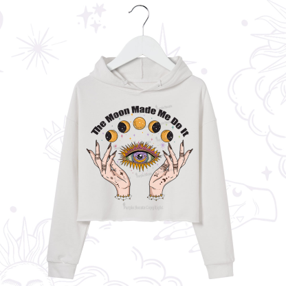 Purplehecate The Moon Made Me Do It Crop Hoodie