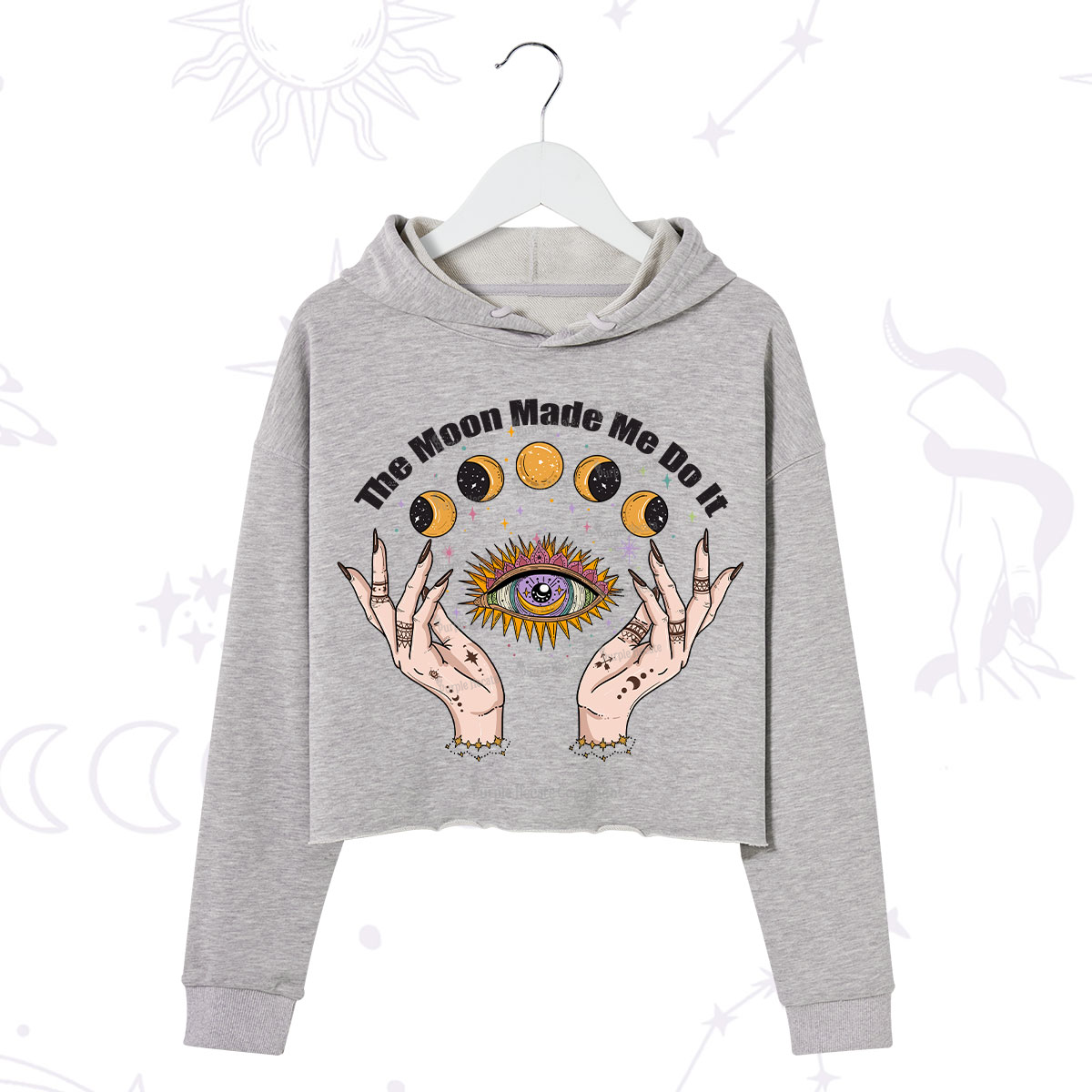 Purplehecate The Moon Made Me Do It Crop Hoodie