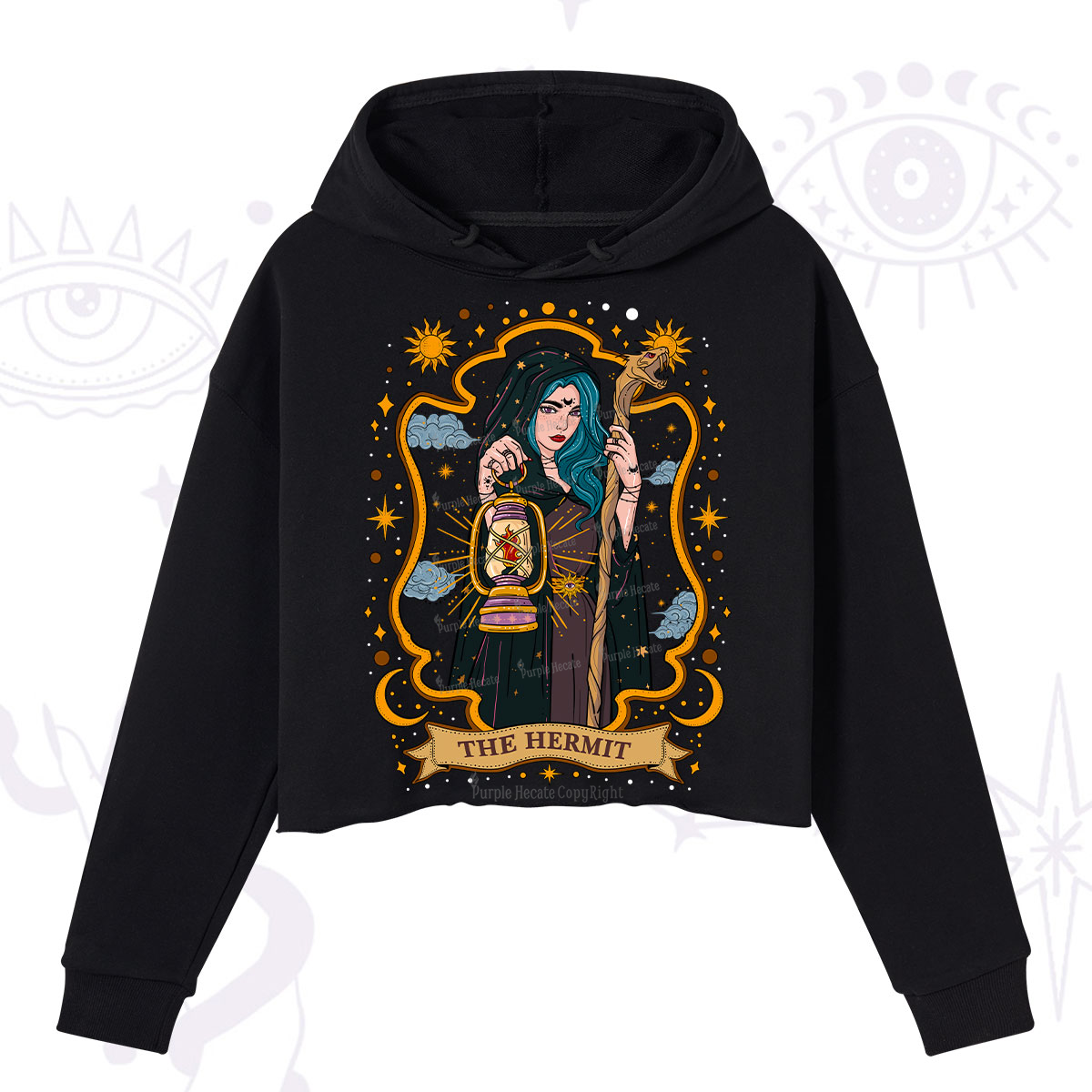 Purplehecate The Hermit Goddess Crop Hoodie