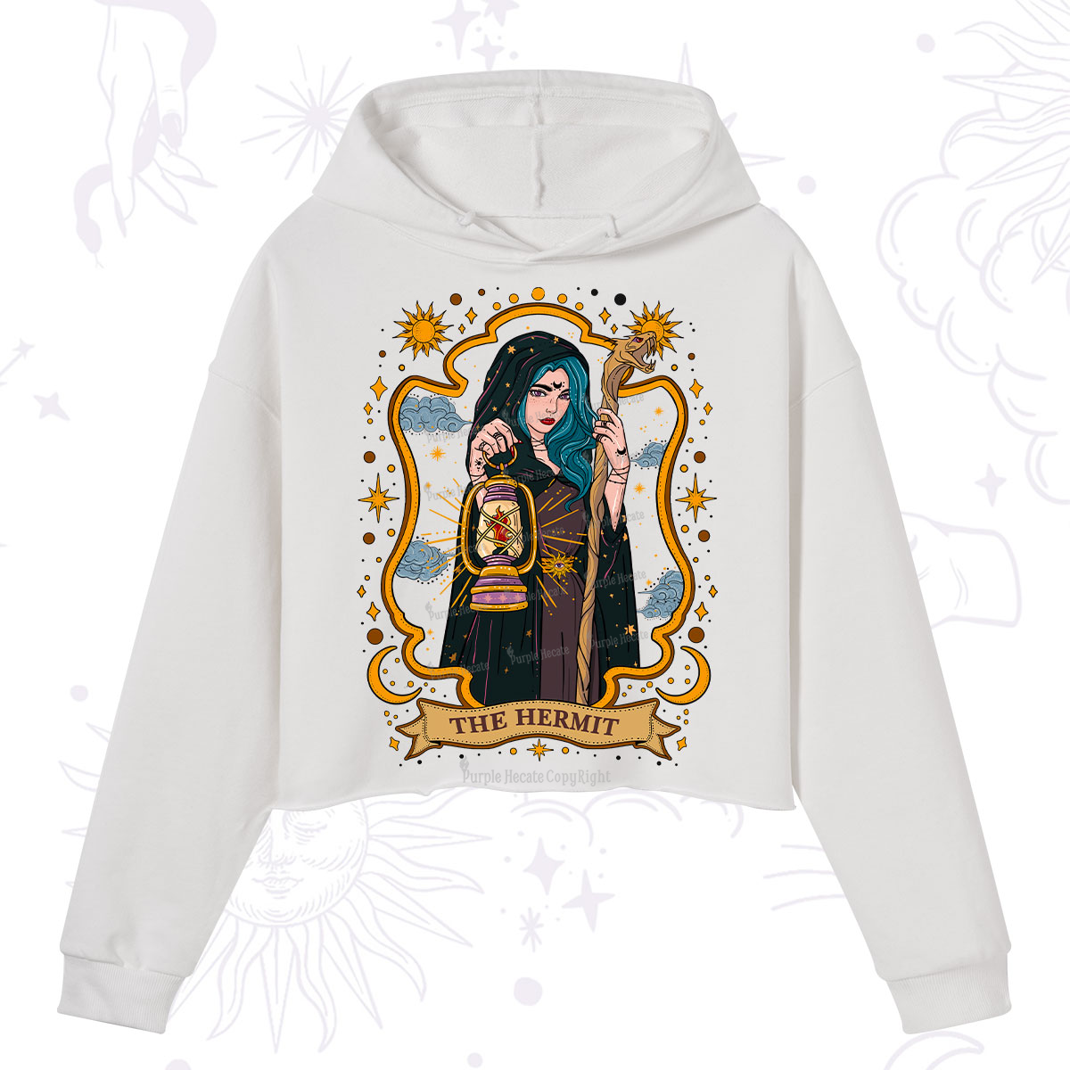 Purplehecate The Hermit Goddess Crop Hoodie