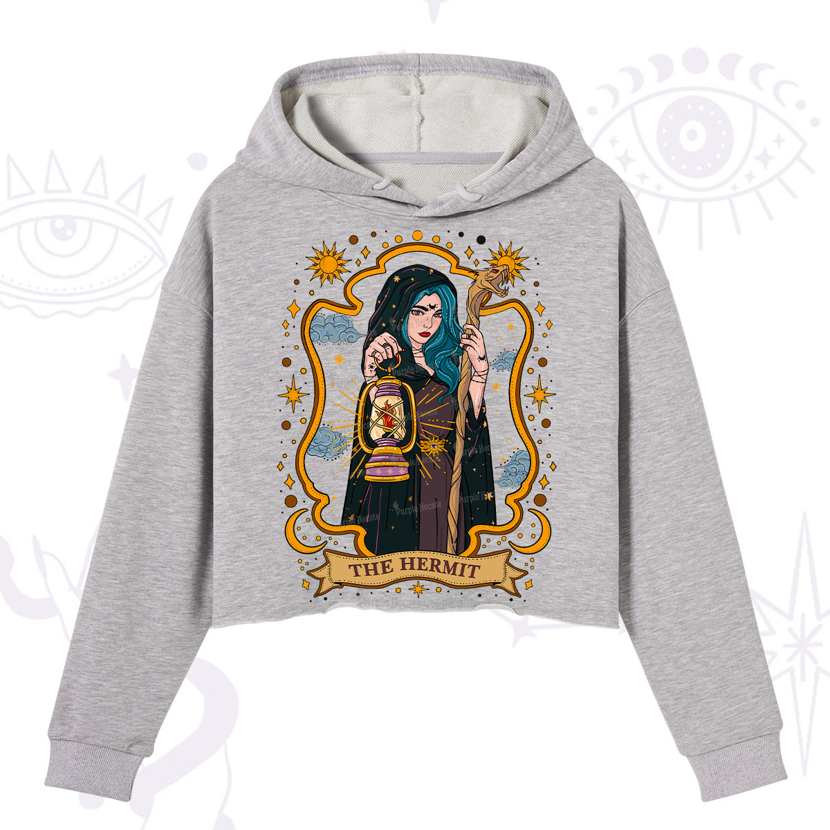 Purplehecate The Hermit Goddess Crop Hoodie