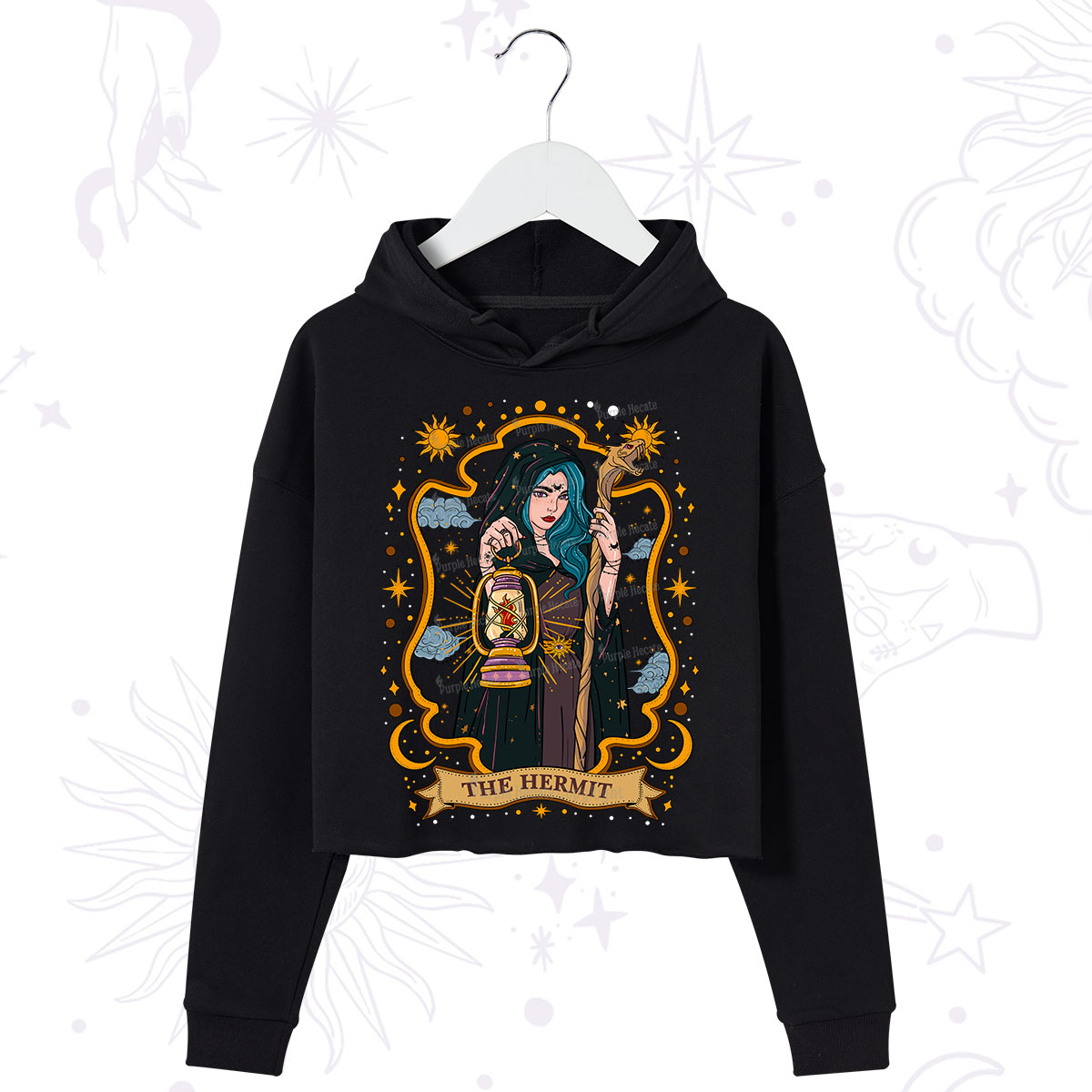 Purplehecate The Hermit Goddess Crop Hoodie