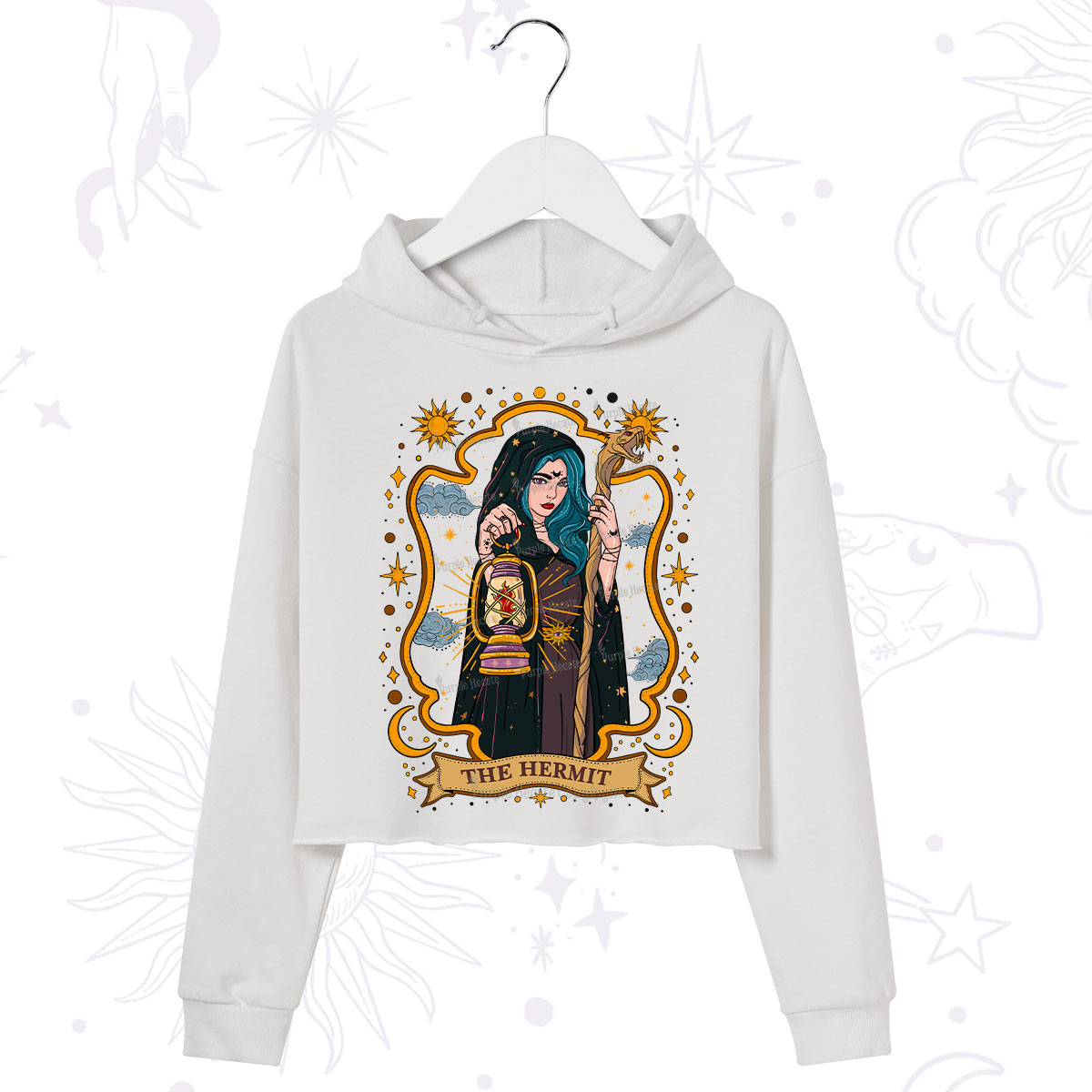 Purplehecate The Hermit Goddess Crop Hoodie