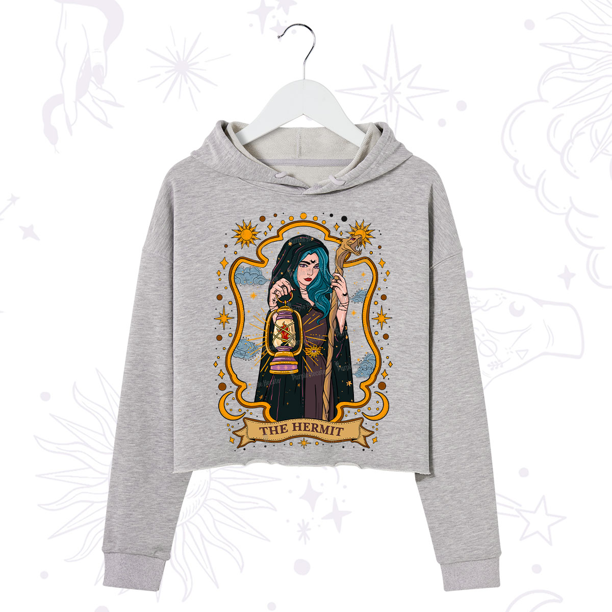 Purplehecate The Hermit Goddess Crop Hoodie