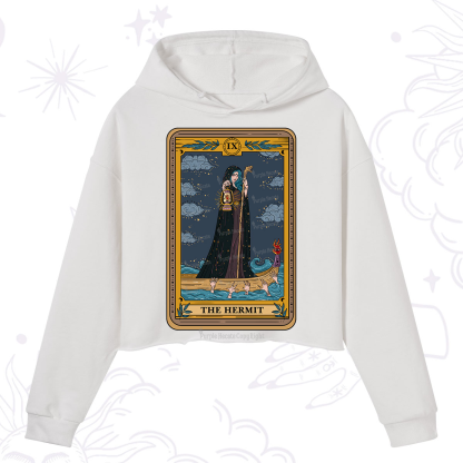 Purplehecate The Hermit Goddess Tarot Crop Hoodie