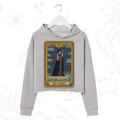 Purplehecate The Hermit Goddess Tarot Crop Hoodie