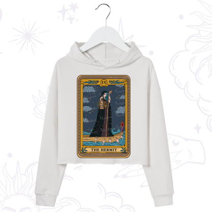 Purplehecate The Hermit Goddess Tarot Crop Hoodie