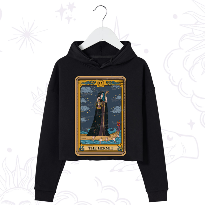 Purplehecate The Hermit Goddess Tarot Crop Hoodie