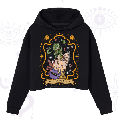 Purplehecate Sage For My Haters Crop Hoodie