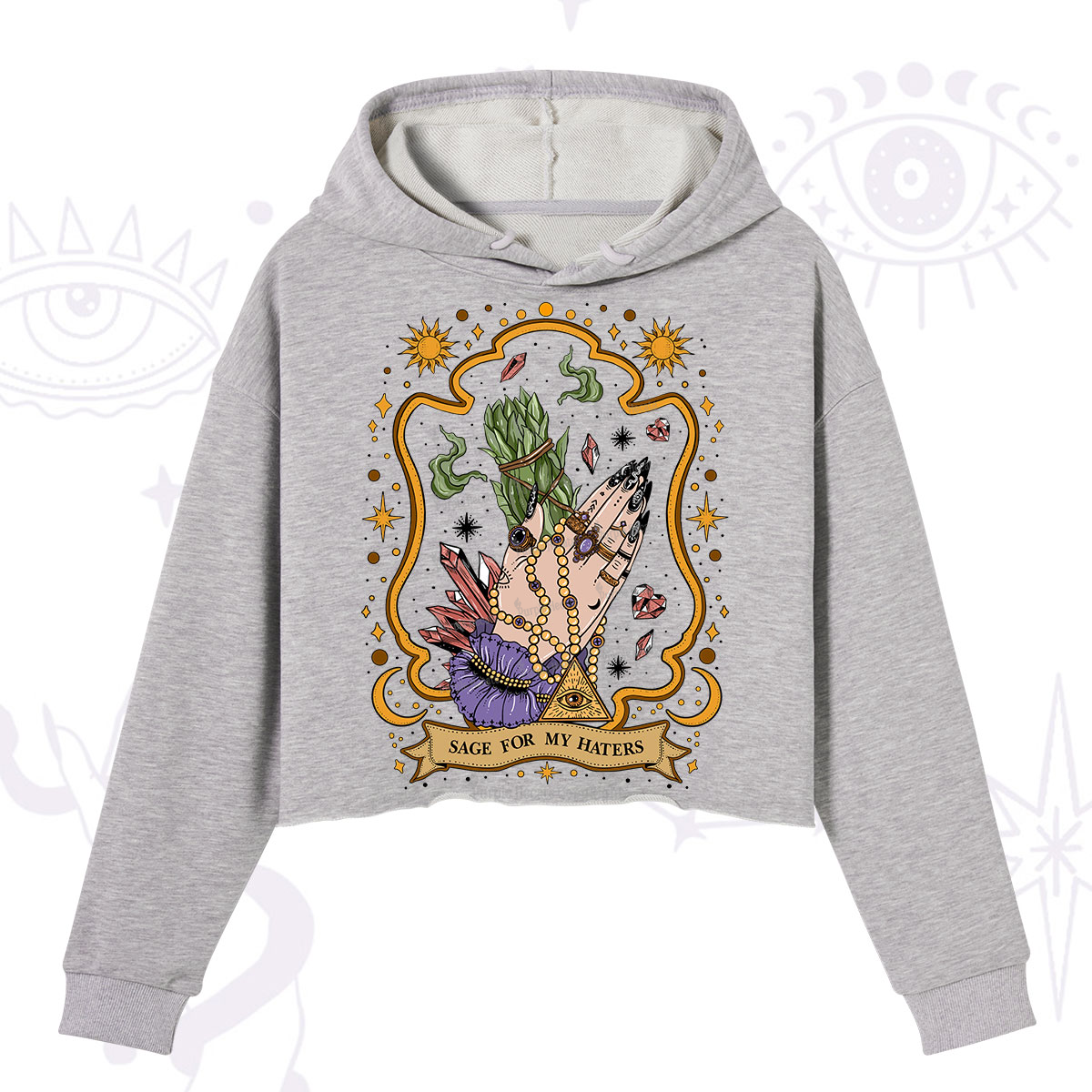 Purplehecate Sage For My Haters Crop Hoodie