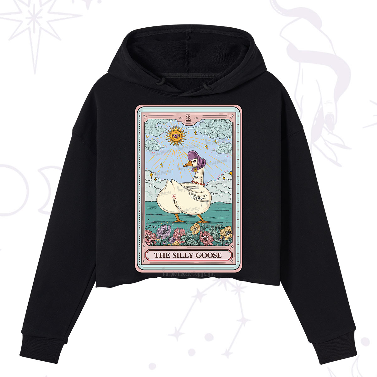 Purplehecate The Silly Goose Tarot Crop Hoodie
