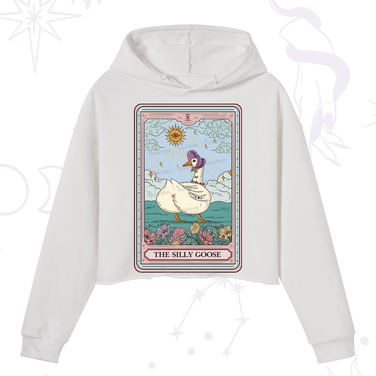 Purplehecate The Silly Goose Tarot Crop Hoodie