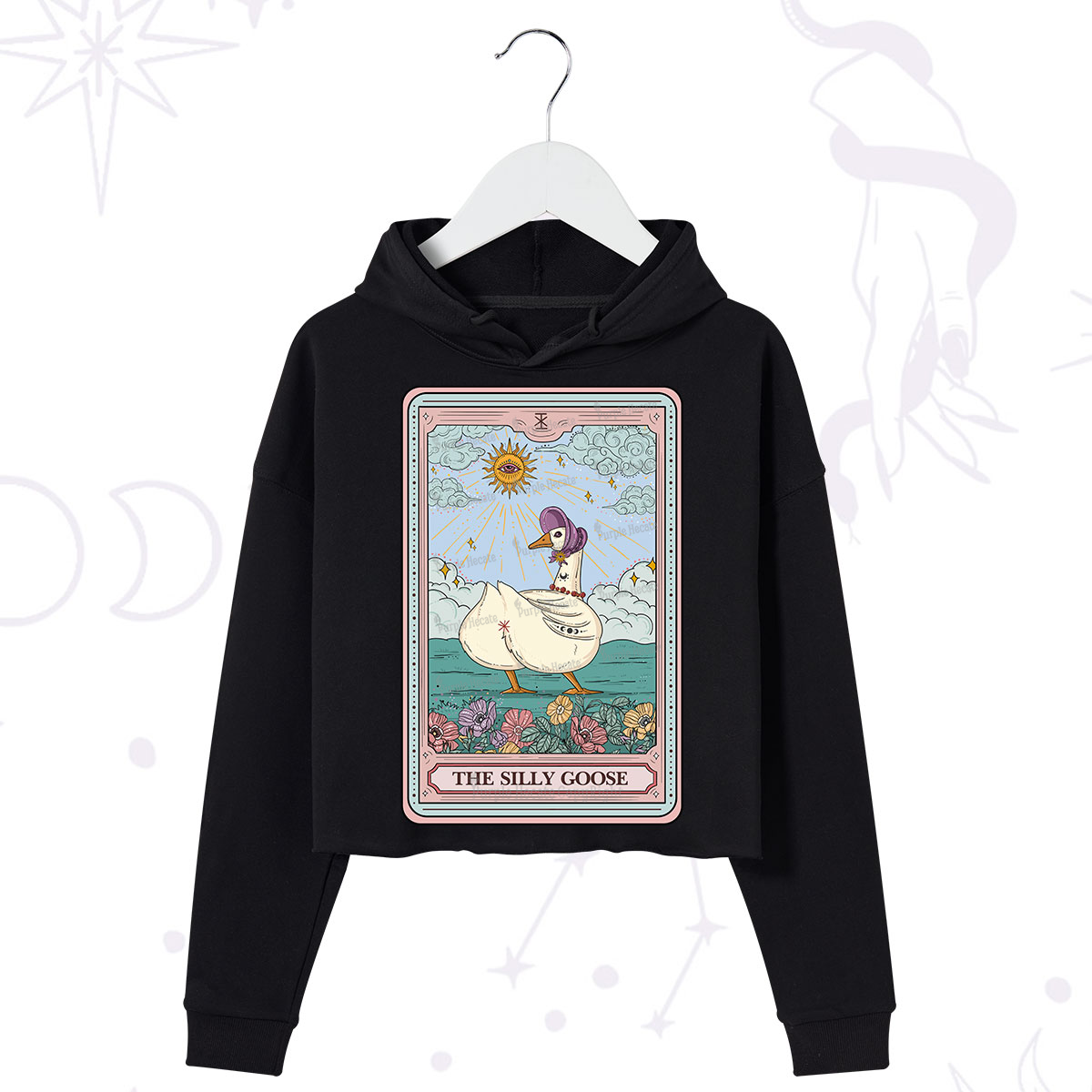 Purplehecate The Silly Goose Tarot Crop Hoodie