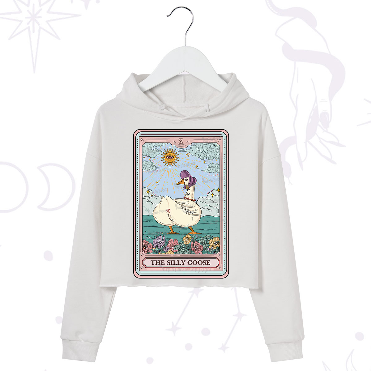 Purplehecate The Silly Goose Tarot Crop Hoodie