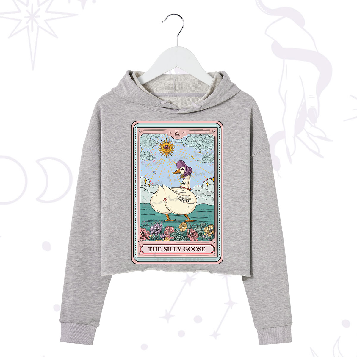 Purplehecate The Silly Goose Tarot Crop Hoodie