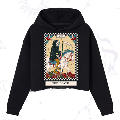 Purplehecate The Death Tarot Skeleton Crop Hoodie