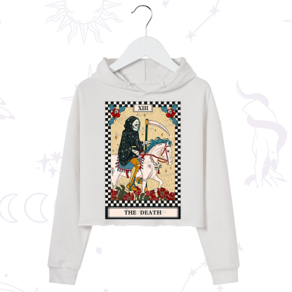 Purplehecate The Death Tarot Skeleton Crop Hoodie